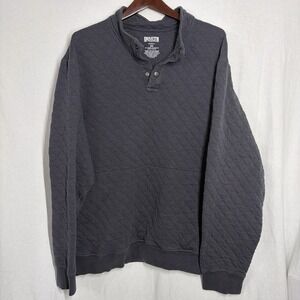 Duluth Trading Grey‎ Quilted Quarter Snap Sweatshirt Jacket Men's 2XL Cotton